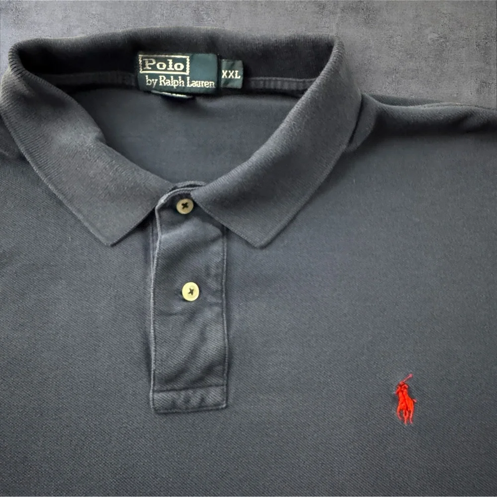 Polo Ralph Lauren Polo Shirt XXL Navy Short Sleeve Pique Knot Preppy